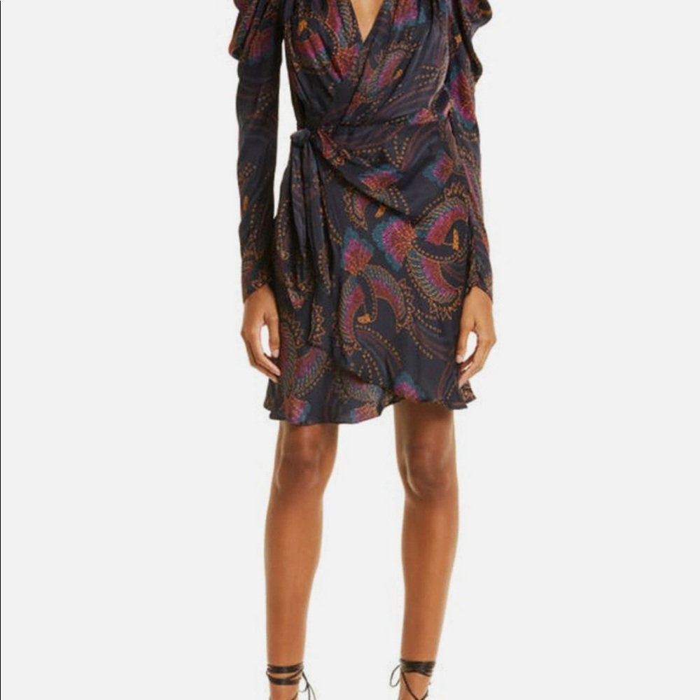 Farm Rio Sequin Toucan wrap mini dress size M, worn once